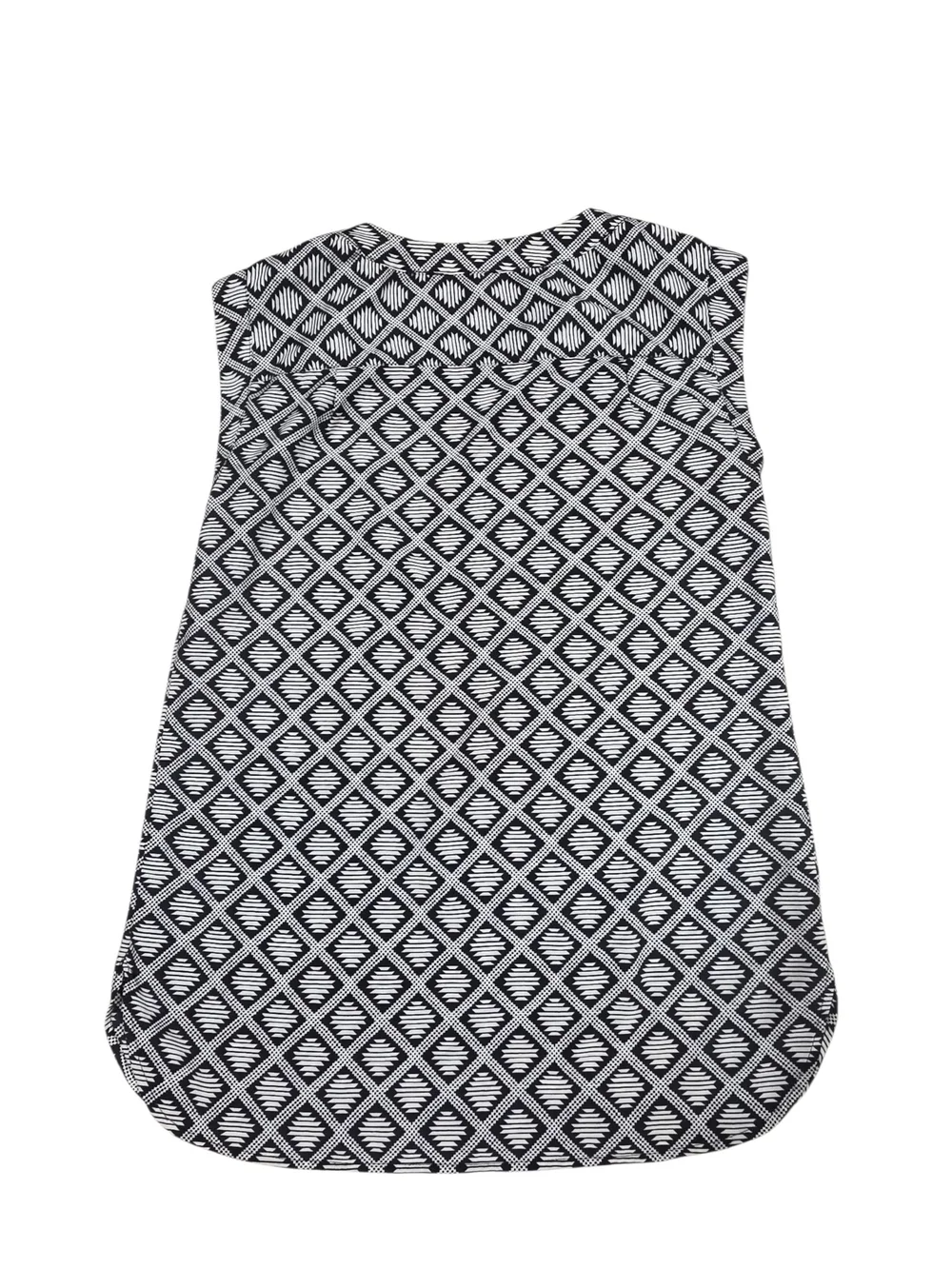 J.Crew Geometric Diamond Print Sleeveless Blouse Black White Size S EUC